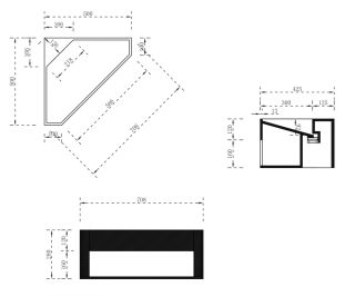 Подвесная тумба с раковиной ABBER Stein AS2653 угловая 50см белый матовый
